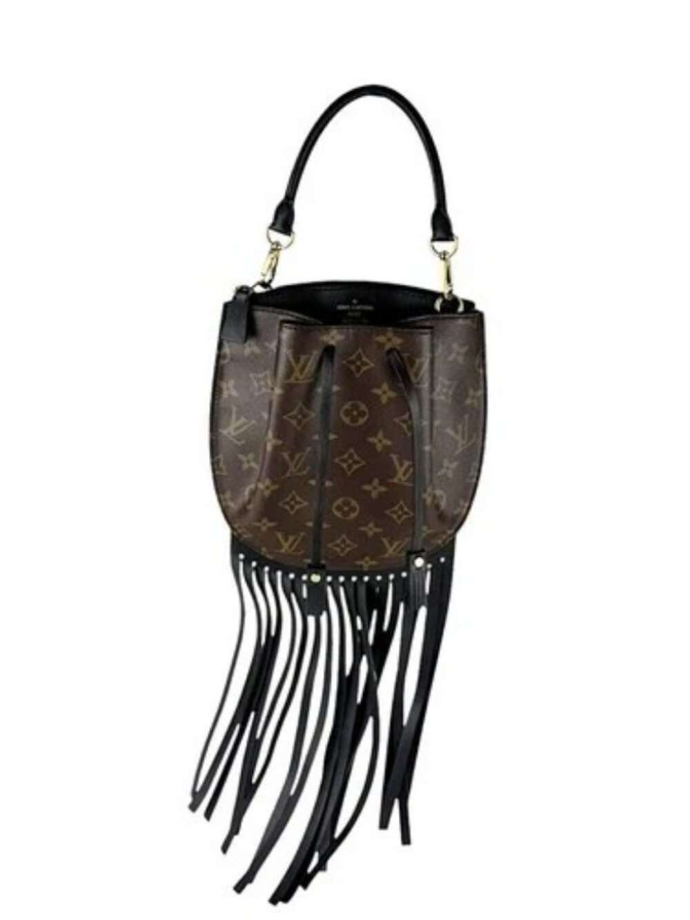 Auth LOUIS VUITTON Monogram Fringed Noe Mini Handbag Shoulder Bag M67802 z11008